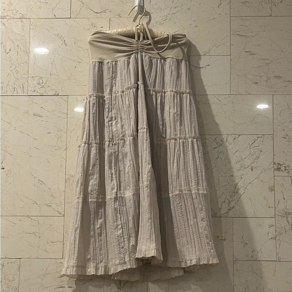 vintage white flowy skirt